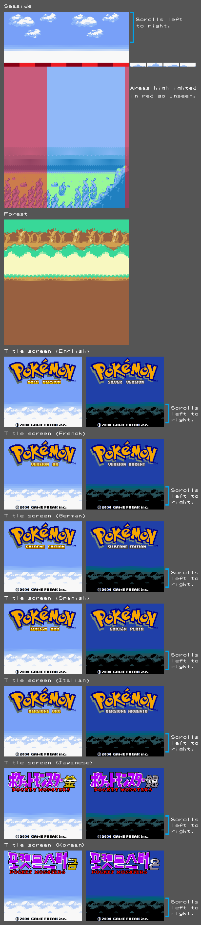 The Spriters Resource - Full Sheet View - Pokémon Gold / Silver - Intro