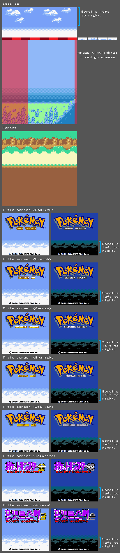 Pokémon Gold / Silver - Intro Backgrounds