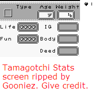 Tamagotchi - Stats Screen