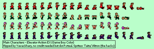Game Boy / GBC - Elevator Action EX - Main Characters - The Spriters ...