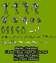 Castlevania: Dawn of Sorrow - Waiter Skeleton