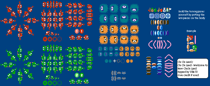 Clu Clu Land - Bubbles & Enemies