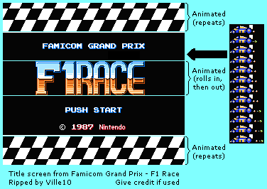 Famicom Grand Prix: F1 Race (JPN) - Title Screen