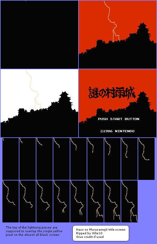 The Mysterious Murasame Castle (JPN) - Title Screen