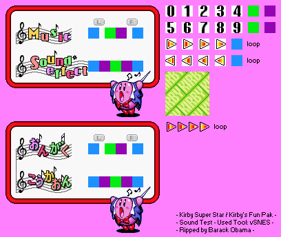 Kirby Super Star / Kirby's Fun Pak - Sound Test