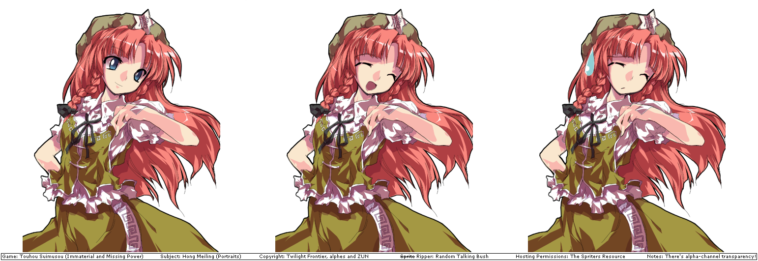 Touhou Suimusou (Immaterial and Missing Power) - Hong Meiling's Portraits