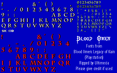 Legacy of Kain: Blood Omen - Font