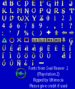 Legacy of Kain: Soul Reaver 2 - Font