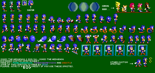 Sonic the Hedgehog Customs - Sonic the Hedgehog (Sonic 2 SMS-Style, Expanded)