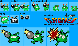 Green Bomb-Throwing Invader