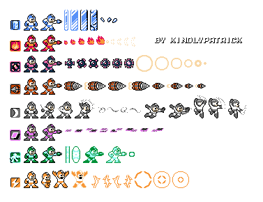 Mega Man & Bass Weapons (Mega Man, MM9-Style)