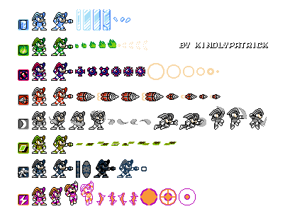 Megaman & Bass Weapons (MM9-Style, Bass)