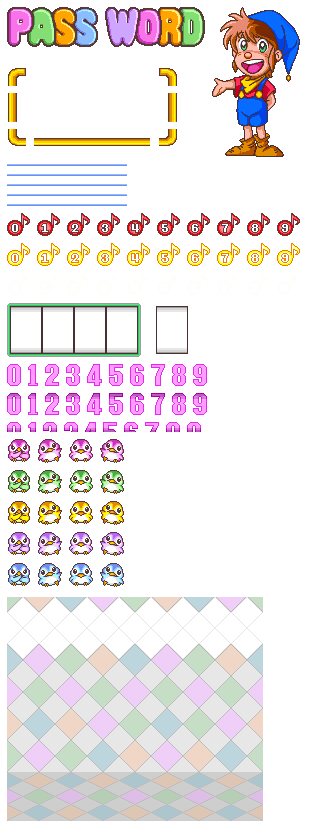 DoReMi Fantasy: Milon no Dokidoki Daibouken (JPN) - Password Screen