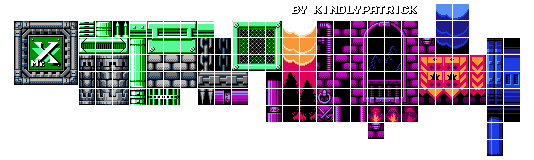 Mega Man Customs - Knight Man Tileset (MM10-Style)