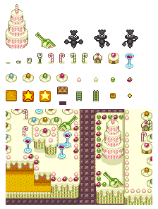 DoReMi Fantasy: Milon no Dokidoki Daibouken (JPN) - Candy World World Map and Pieces