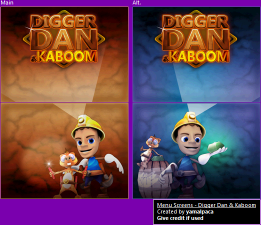 Digger Dan & Kaboom - Menu Screen