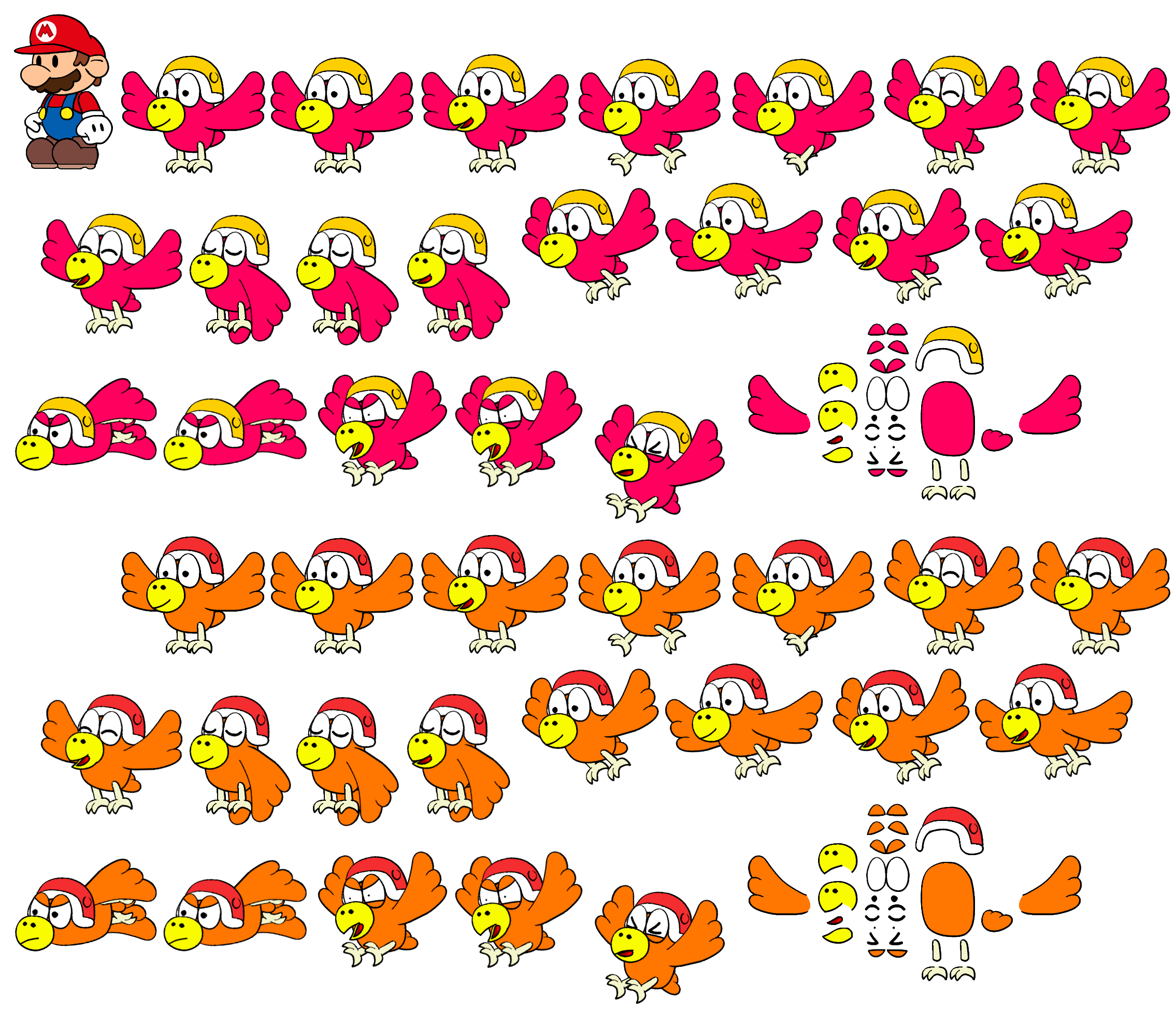 Mario Customs - Chicken (SML, Paper Mario-Style)