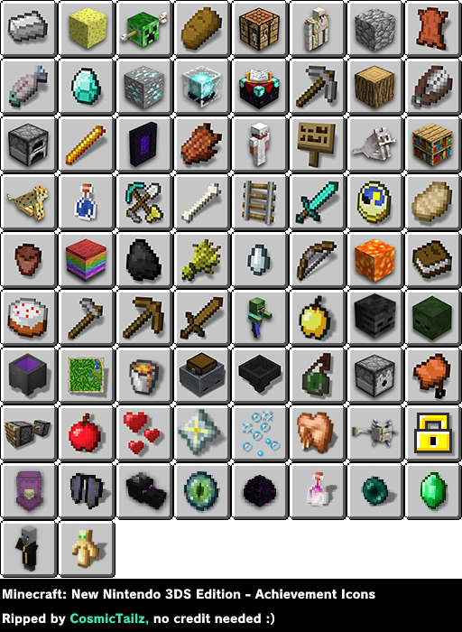 Minecraft: New Nintendo 3DS Edition - Achievement Icons