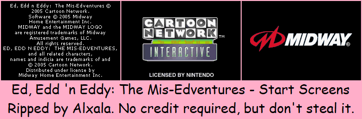 Ed, Edd 'n Eddy: The Mis-Edventures - Start Screens