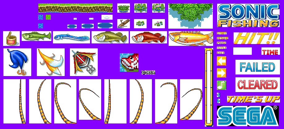 Sonic Fishing - Fishing Elements, Background Tiles, & Miscellaneous (240x320)