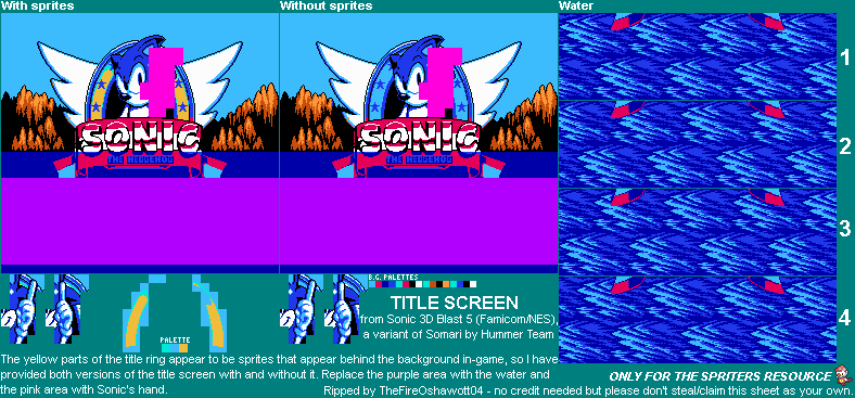 Sonic 3D Blast 5 / Sonic Jam 6 / Sonic & Knuckles 5 (Bootleg) - Title Screen (Sonic 3D Blast 5)