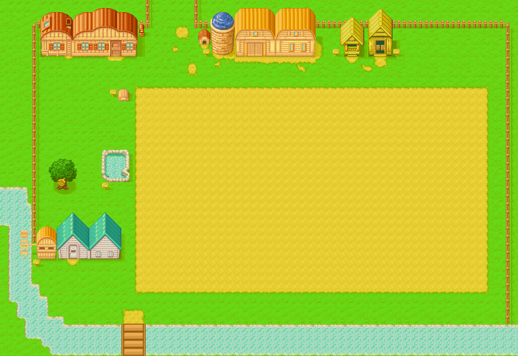 Harvest Moon: More Friends of Mineral Town - Farm Map (Spring)