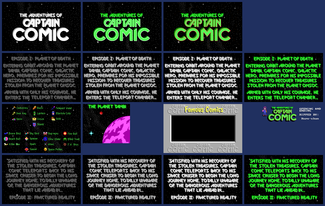 The Adventures of Captain Comic - Opening & Ending