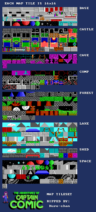 The Adventures of Captain Comic - Map Tilesets