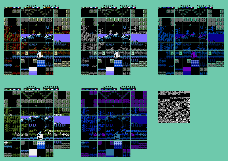 Castlevania 2: Simon's Quest - Graveyard/Wasteland Tileset