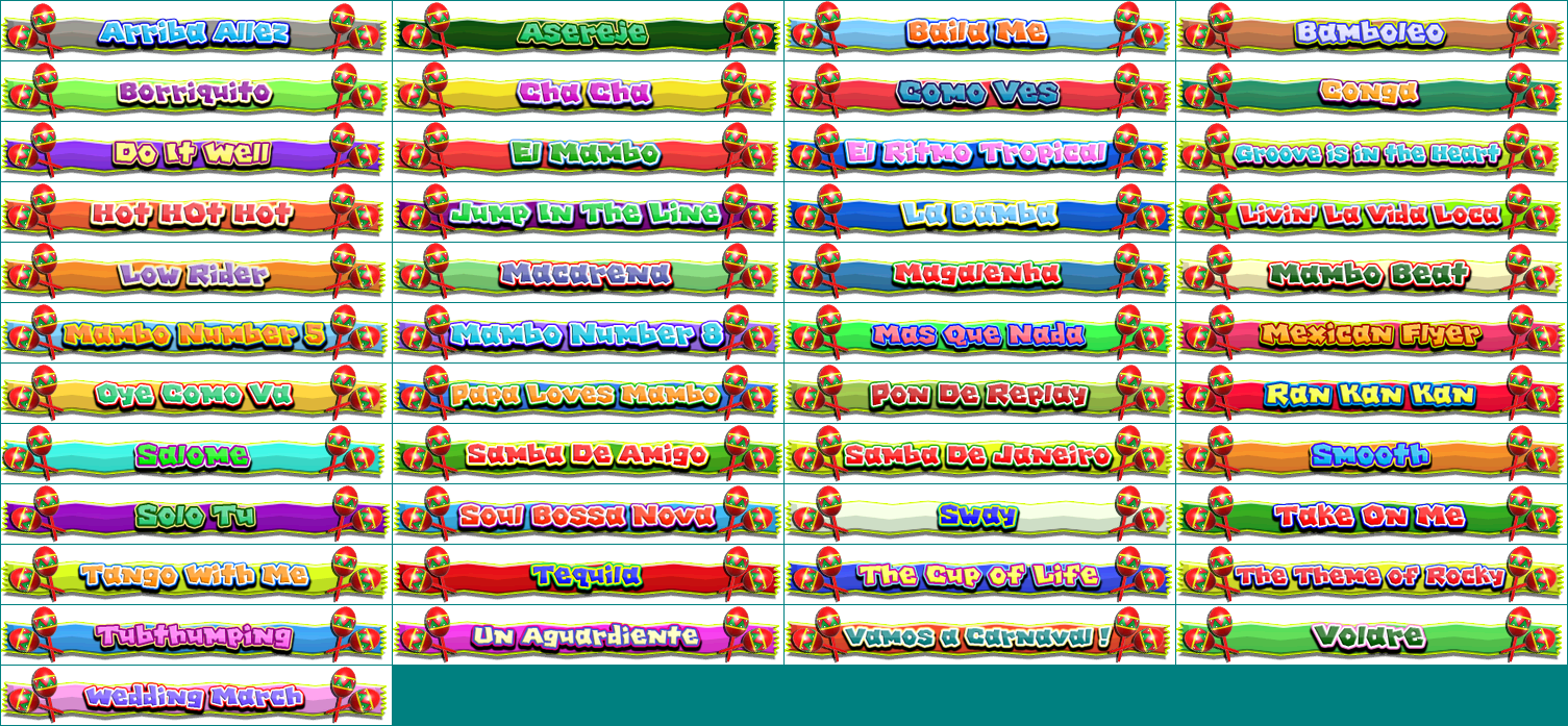 Samba de Amigo - Music Title Banners (Results)