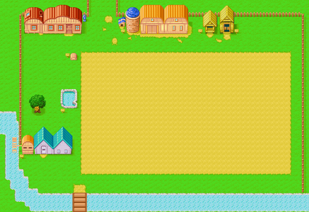 Harvest Moon: More Friends of Mineral Town - Farm Map (Summer)