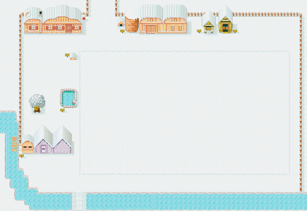 Harvest Moon: More Friends of Mineral Town - Farm Map (Winter)