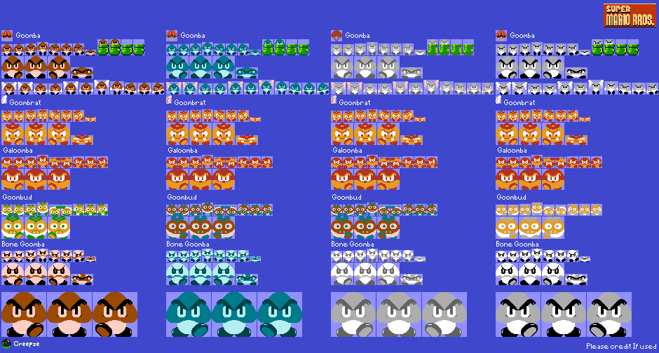 Goombas (Expanded, SMB1 NES-Style)