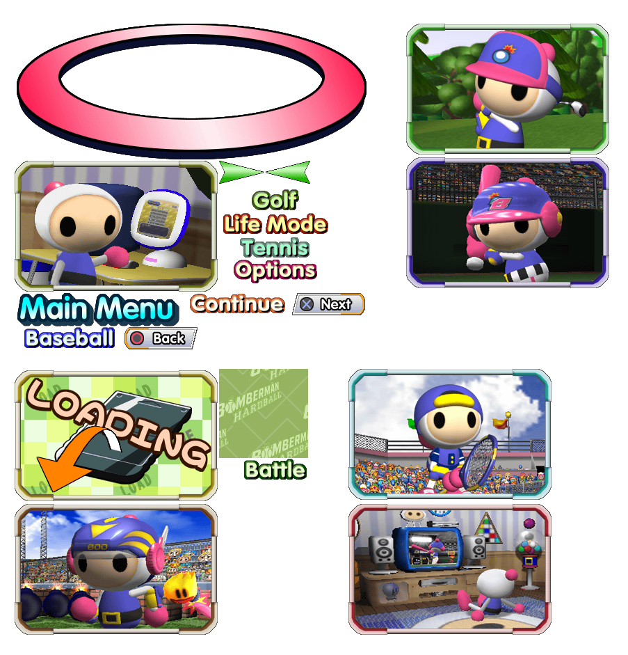 Bomberman Hardball - Main Menu