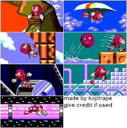 Level Icons (Sonic 2 8-bit, Knuckles' Variant)