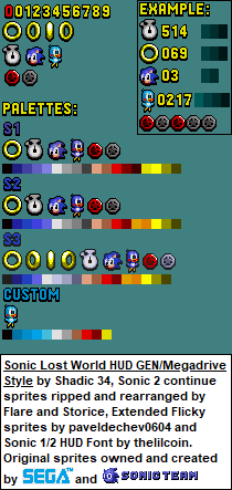 Sonic Lost World HUD (Genesis-Style)