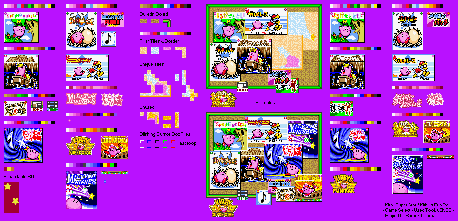 Kirby Super Star / Kirby's Fun Pak - Corkboard & Game Select