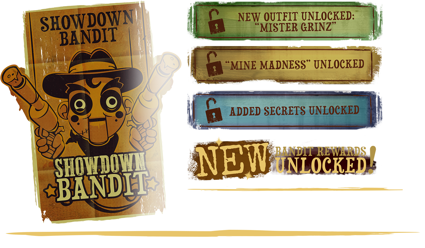 Showdown Bandit - Unlocked Items Menu
