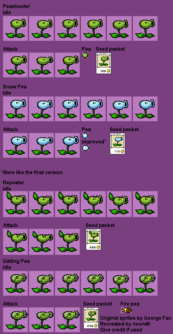Plants VS. Zombies Customs - Pea Plants (PvZ1 Prototype-Style)