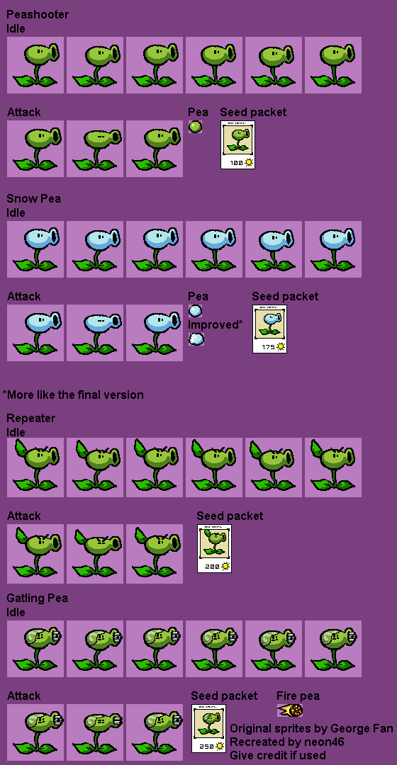 Pea Plants (PvZ1 Prototype-Style)