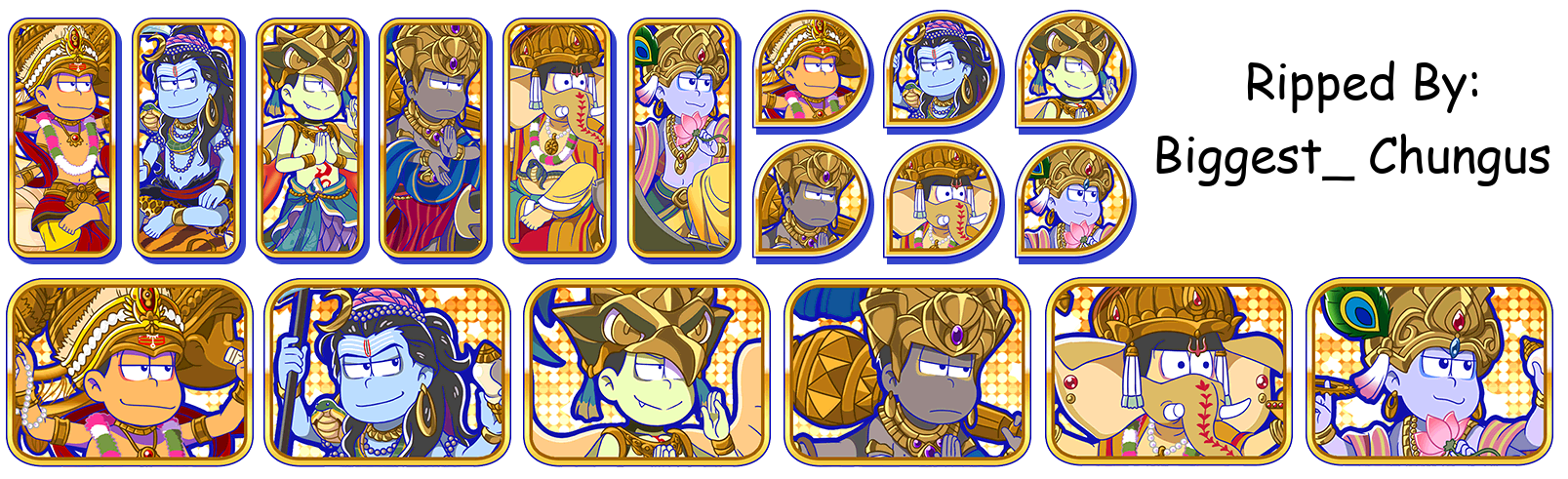 Osomatsu-san Hesokuri Wars: Battle of the NEETs - Set Icons (Hindu Mythology)