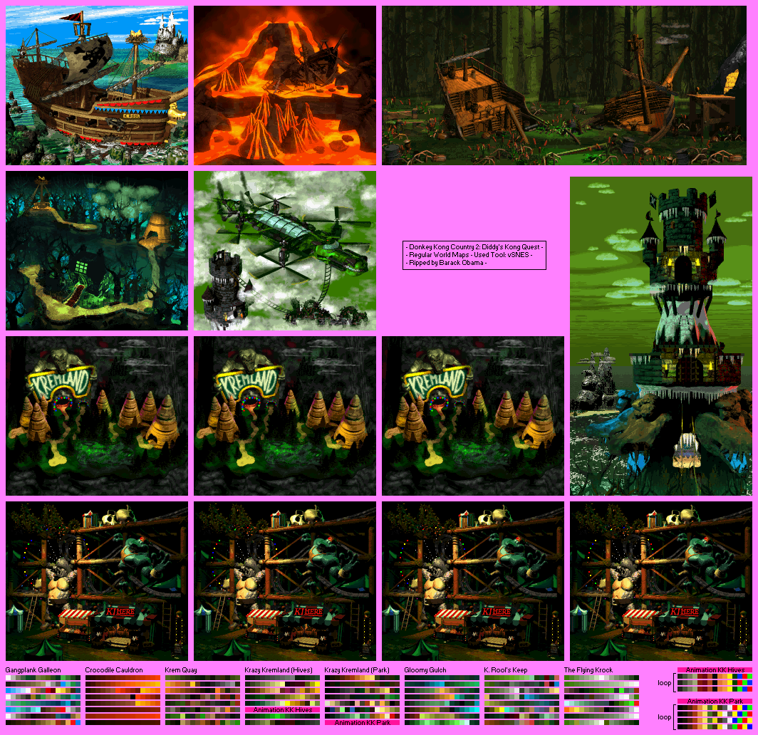 Donkey Kong Country 2: Diddy's Kong Quest - World Maps