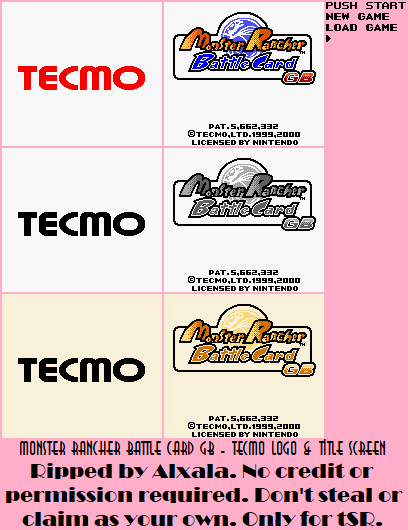 Monster Rancher Battle Card GB - Tecmo Logo & Title Screen