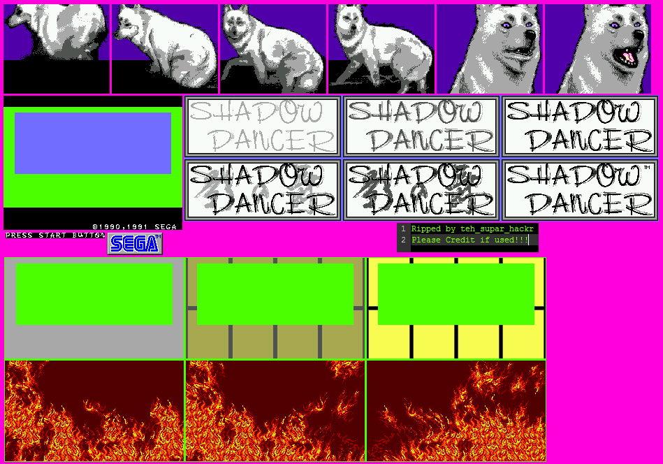 Shadow Dancer - Title Screen Elements