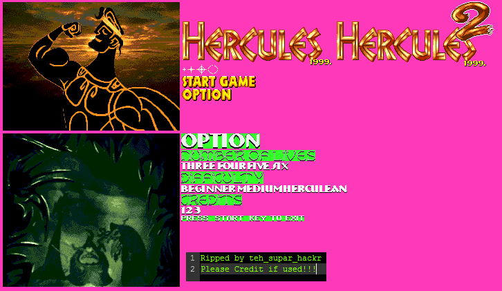 Hercules 2 (Bootleg) - Title Screen Elements