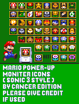 Mario Customs - Power-Up Monitor Icons (Sonic 3-Style)