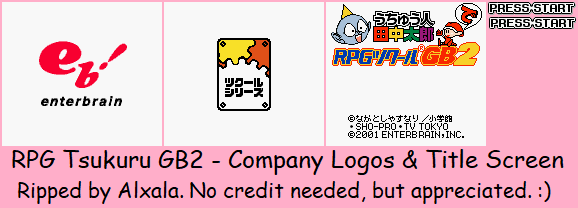 RPG Tsukuru GB2 - Company Logos & Title Screen