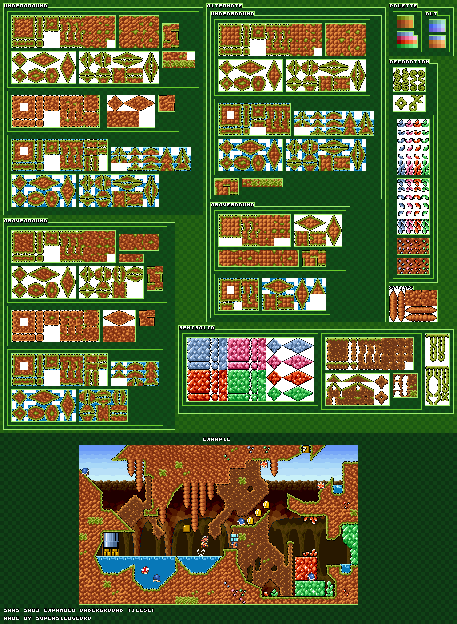 Mario Customs - Underground Expanded (SMB3 SNES-Style)