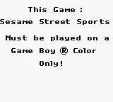 Sesame Street Sports - Game Boy Error Message