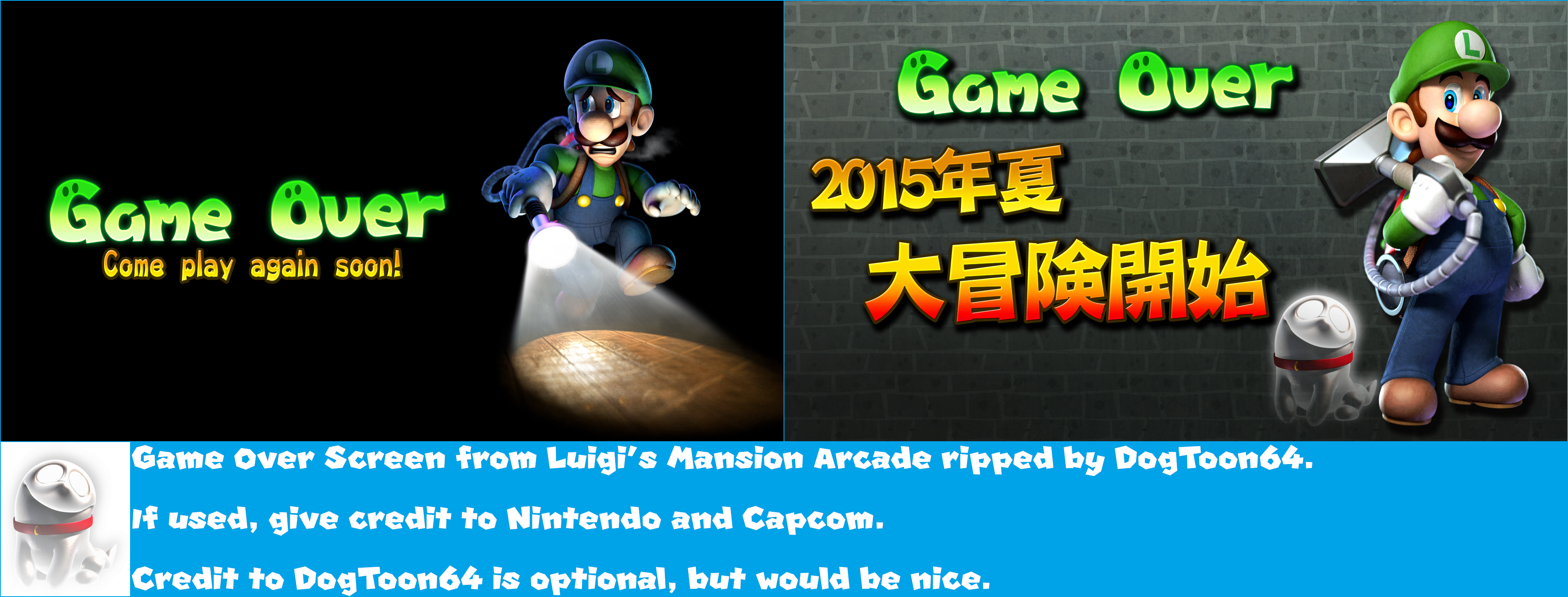 Luigi's Mansion Arcade - Game Over Screen